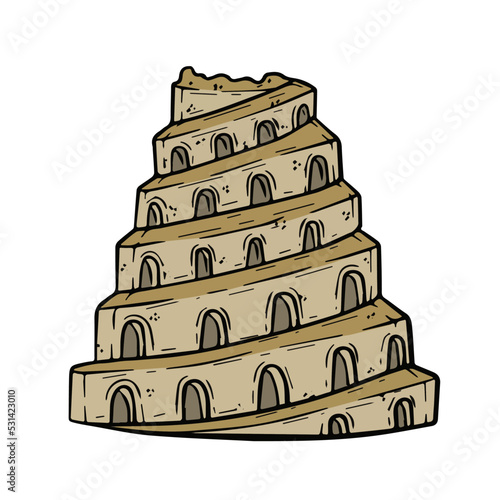 Tower of Babel. Ancient city Babylon