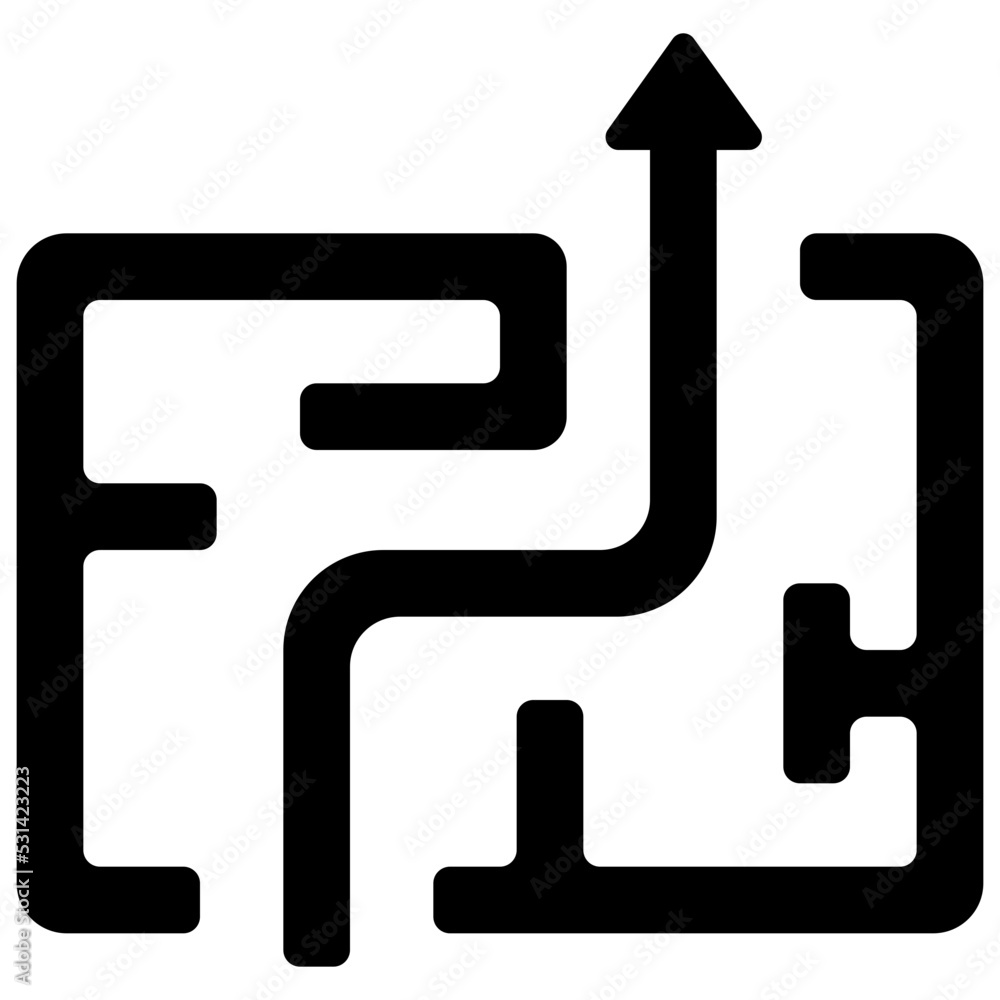 Route Through Maze Icon Route Through Maze Icon