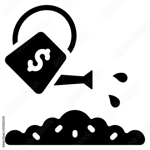 Financial Ground Watering Icon