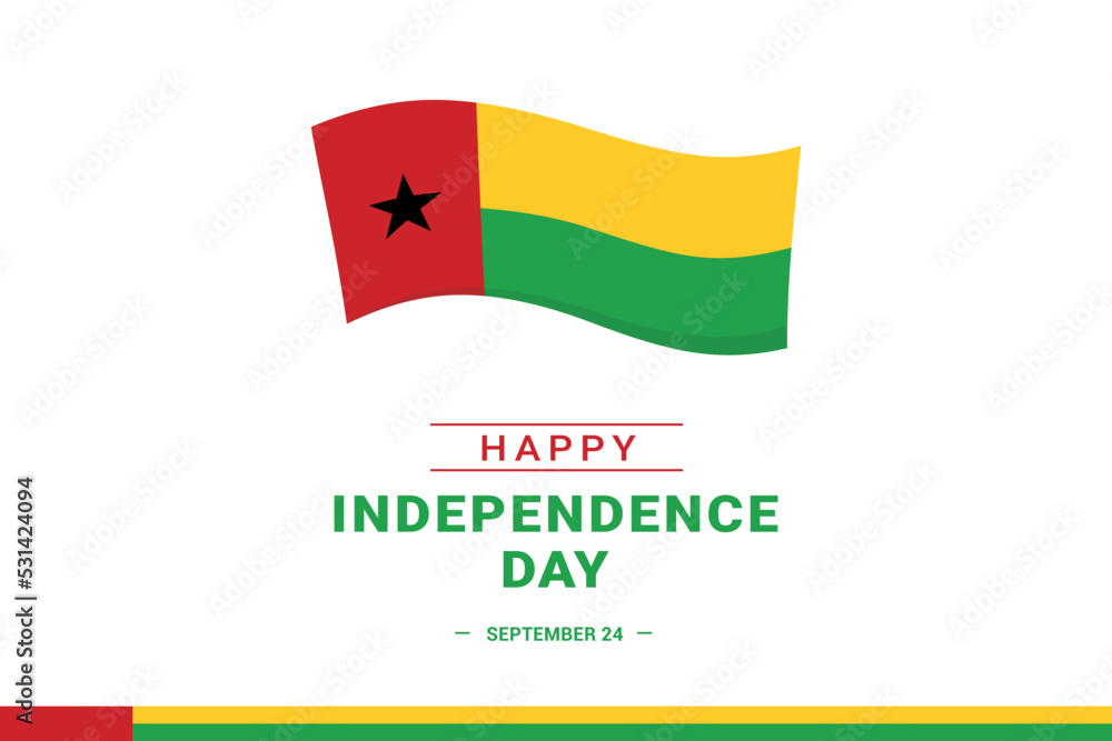 Obraz premium Guinea-Bissau Independence Day. Vector Illustration. The illustration is suitable for banners, flyers, stickers, cards, etc.