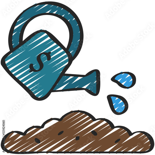 Financial Ground Watering Icon