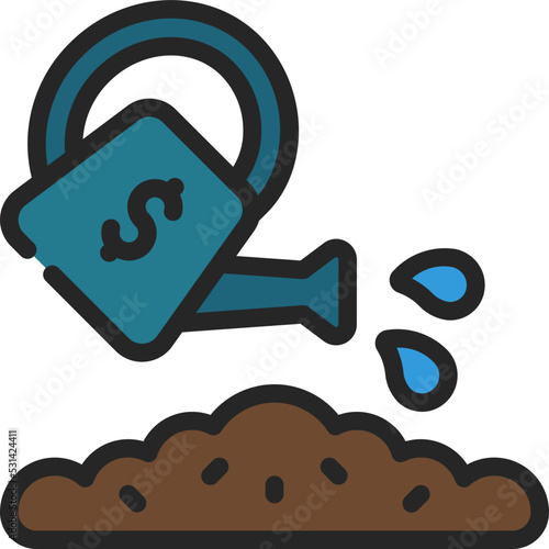 Financial Ground Watering Icon