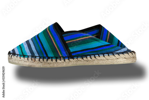Espadrille shoe, traditional spanish shoes made of sparto rope and canvas photo
