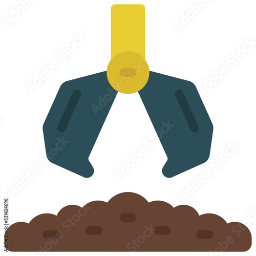 Excavator Claw Trash Icon