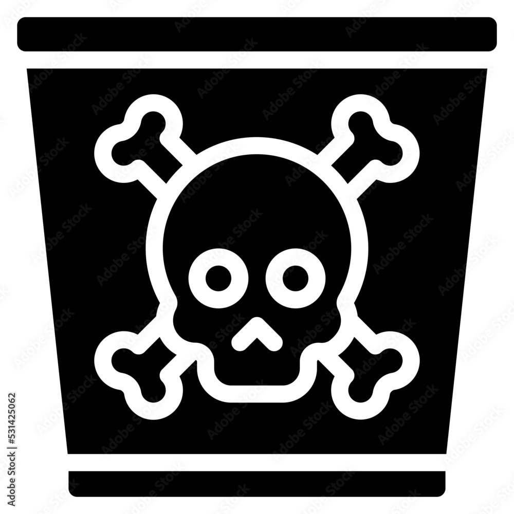 Toxic Waste Bin Icon Toxic Waste Bin Icon
