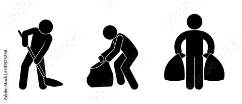 garbage collection, waste collection, environmental care, a person carries bags