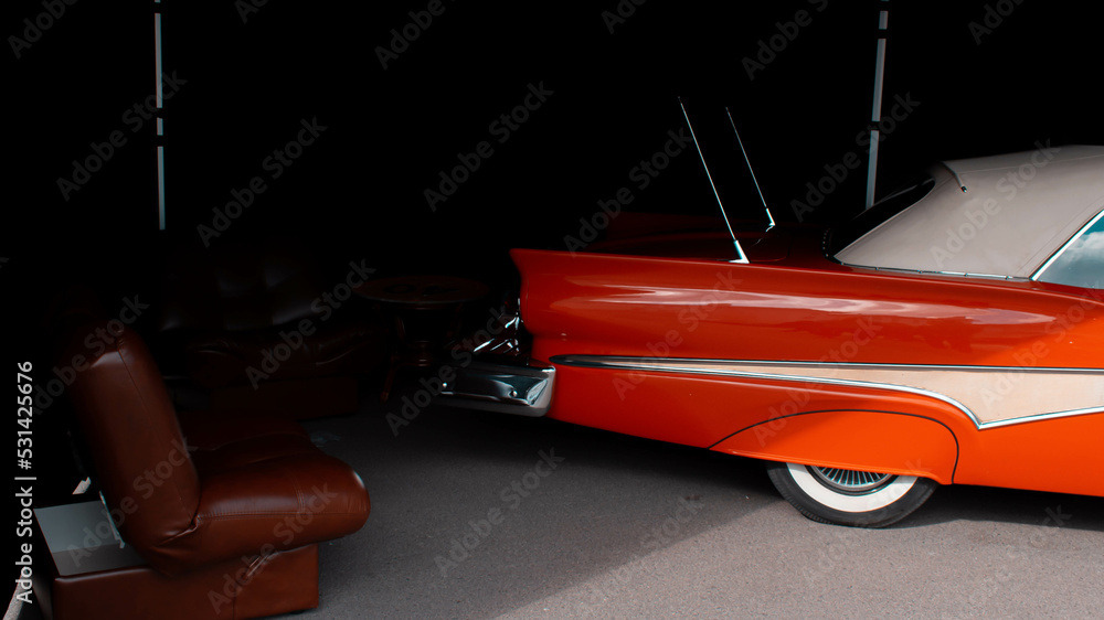 Fototapeta premium Exhibition of retro and custom cars and motorcycles
