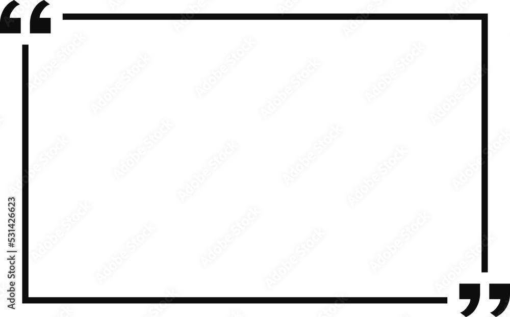 Quote frame with quote marks flat style graphic illustration isolated on transparent background Quote frame with quote marks flat style graphic illustration isolated on transparent background