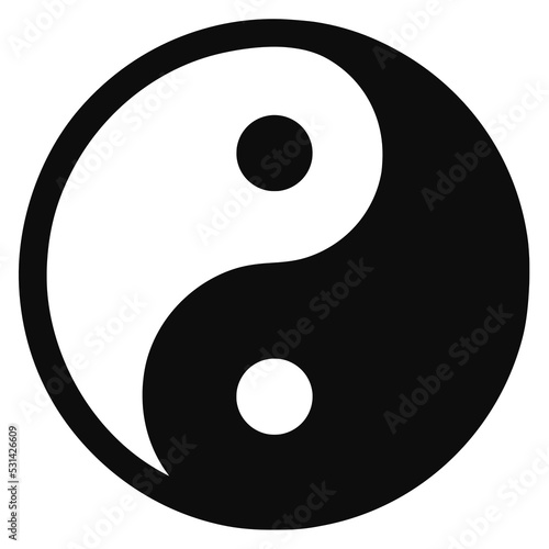 Yin and Yang Tao symbol icon illustration isolated on transparent background