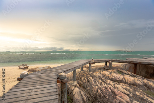 Picture of wooden walkway by the sea