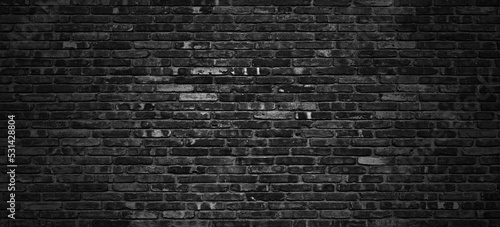 Urban Black brick wall backgrounds  brick room  interior texture  wall background.