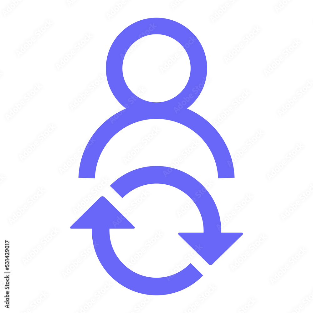 Account switch, person change icon. Exchange partner linear illustration Account switch, person change icon. Exchange partner linear illustration