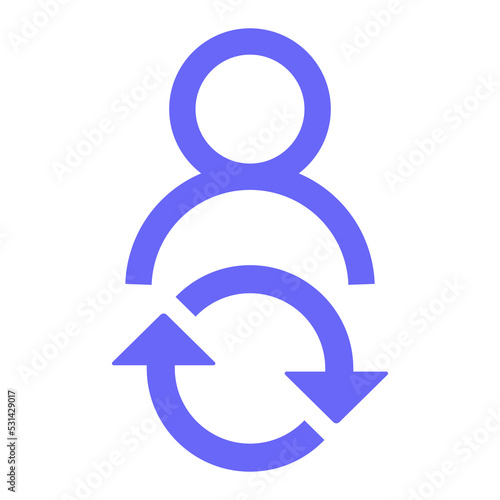 Account switch, person change icon. Exchange partner linear illustration