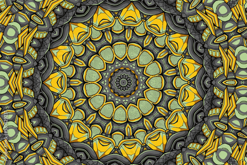 Festive medallion mandala boho style abstract geometric ornament vector seamless pattern design ethnic background