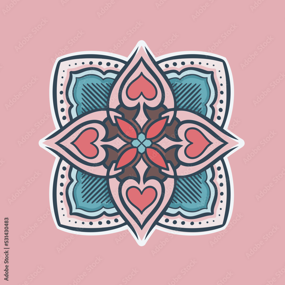flower pattern in vintage mandala style for tattoos, fabrics or decorations and more	