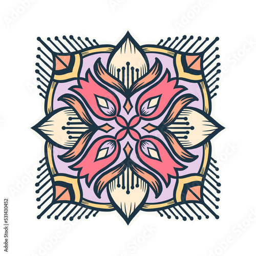 flower pattern in vintage mandala style for tattoos, fabrics or decorations and more 