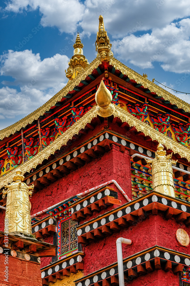 Little potala Architecture details in Shangrila old town of Zhongdian, China Little potala Architecture details in Shangrila old town of Zhongdian, China