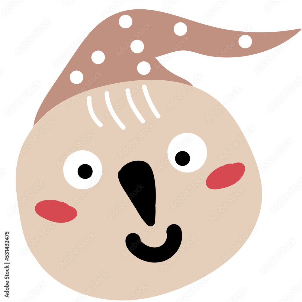 Fototapeta premium cute clown childish hand drawn vector element
