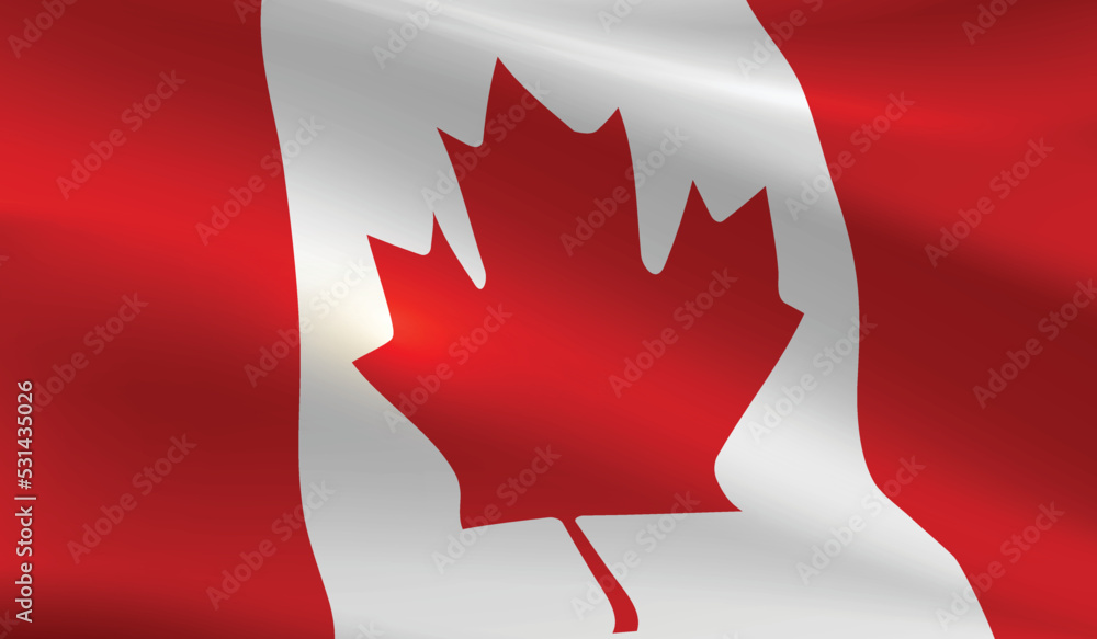 Fototapeta premium Canada flag background.Waving Canadian flag vector
