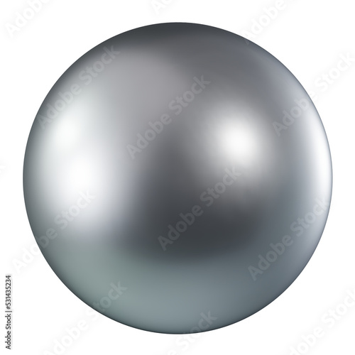 3d matt chrome silver circle sphere png element. photo