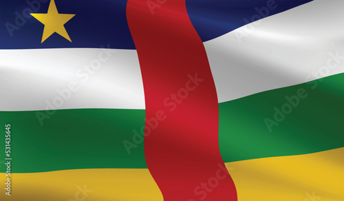 Central African Republic flag background.Waving African Republic flag vector