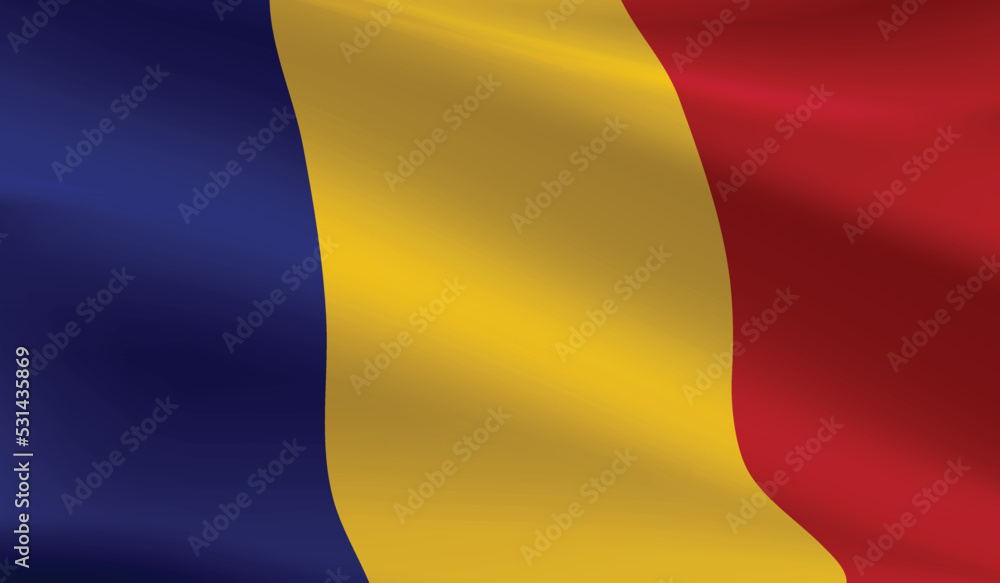 Fototapeta premium Chad flag background.Waving Chad flag vector