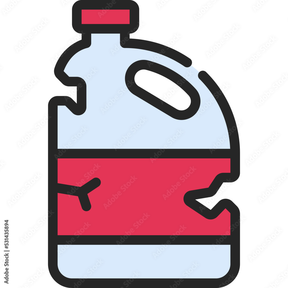 Broken Plastic Bottle Icon Broken Plastic Bottle Icon