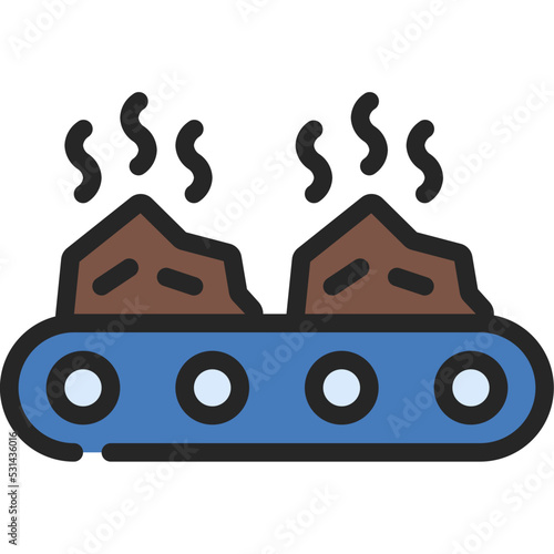 Trash Piles Conveyor Belt Icon