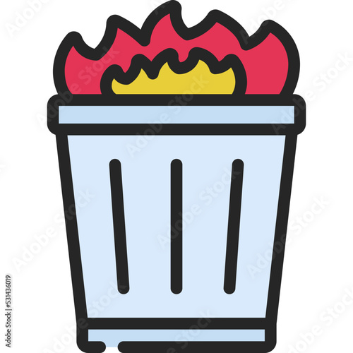 Flaming Bin Icon
