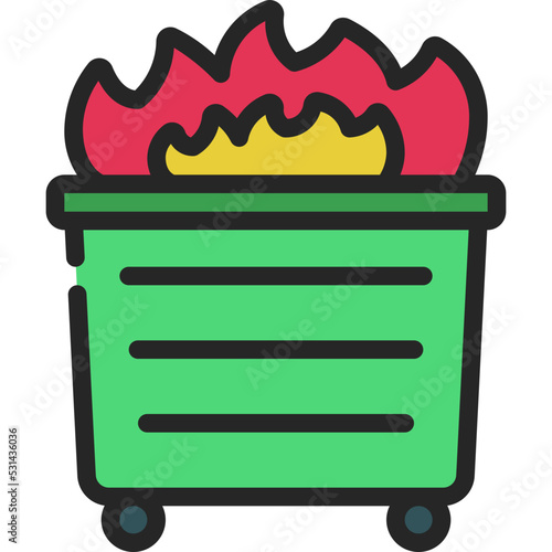Flaming Dumpster Icon