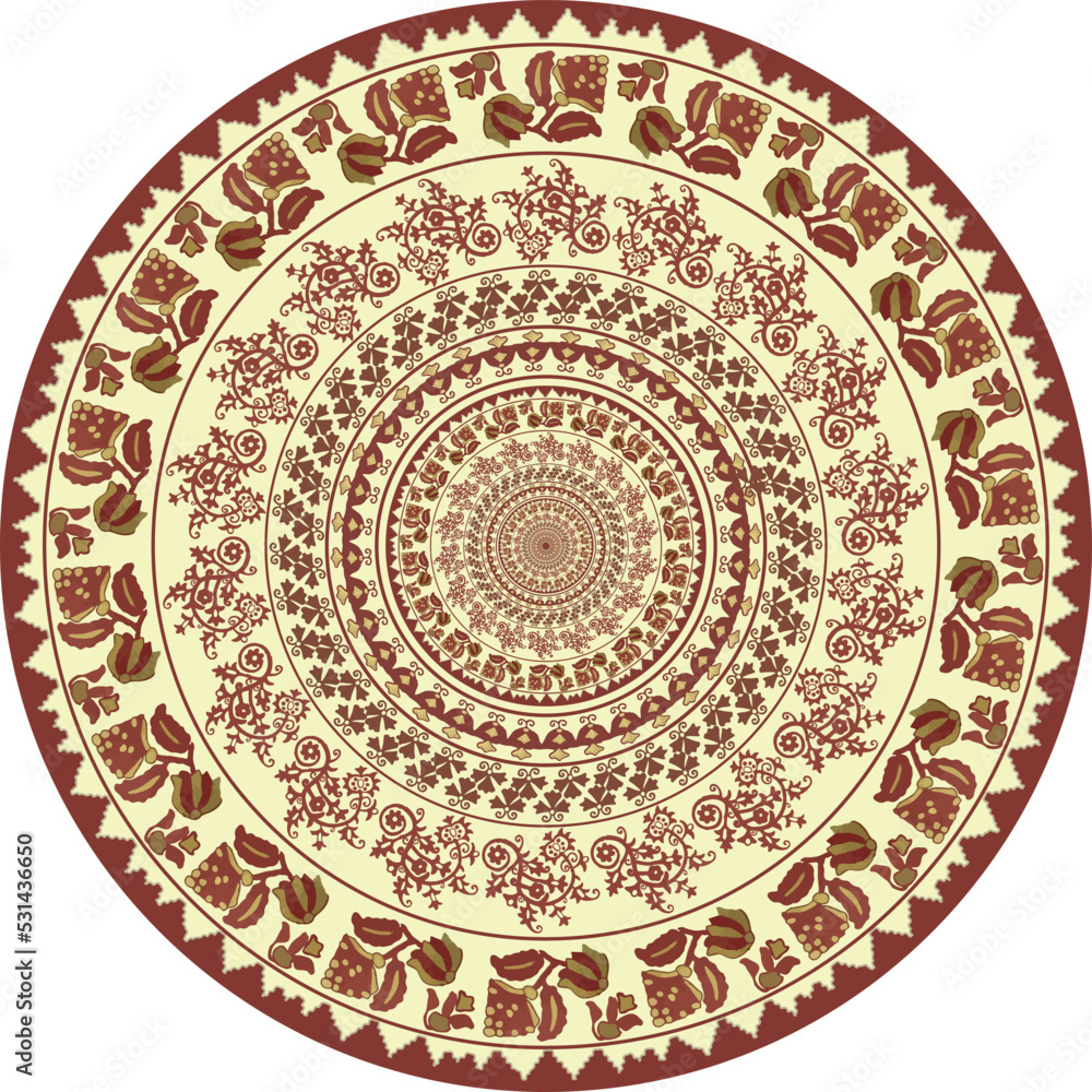  Ukrainian folk embroidery ornament Circle pattern walpapper