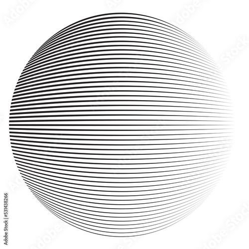 Lines in Circle Form . Vector .Technology round Logo . Design element . Abstract Geometric shape .