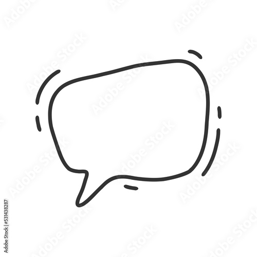 chat bubble icon with line art style