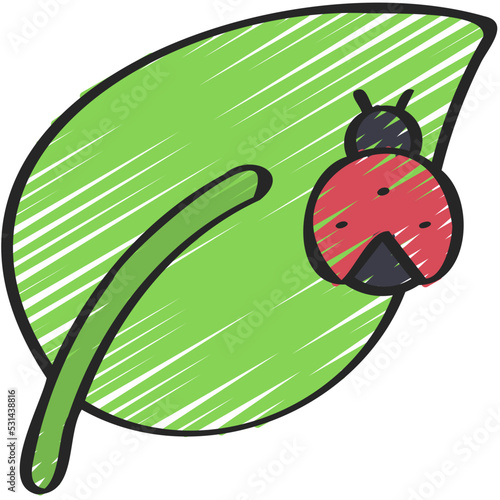 Bug On Leaf Icon