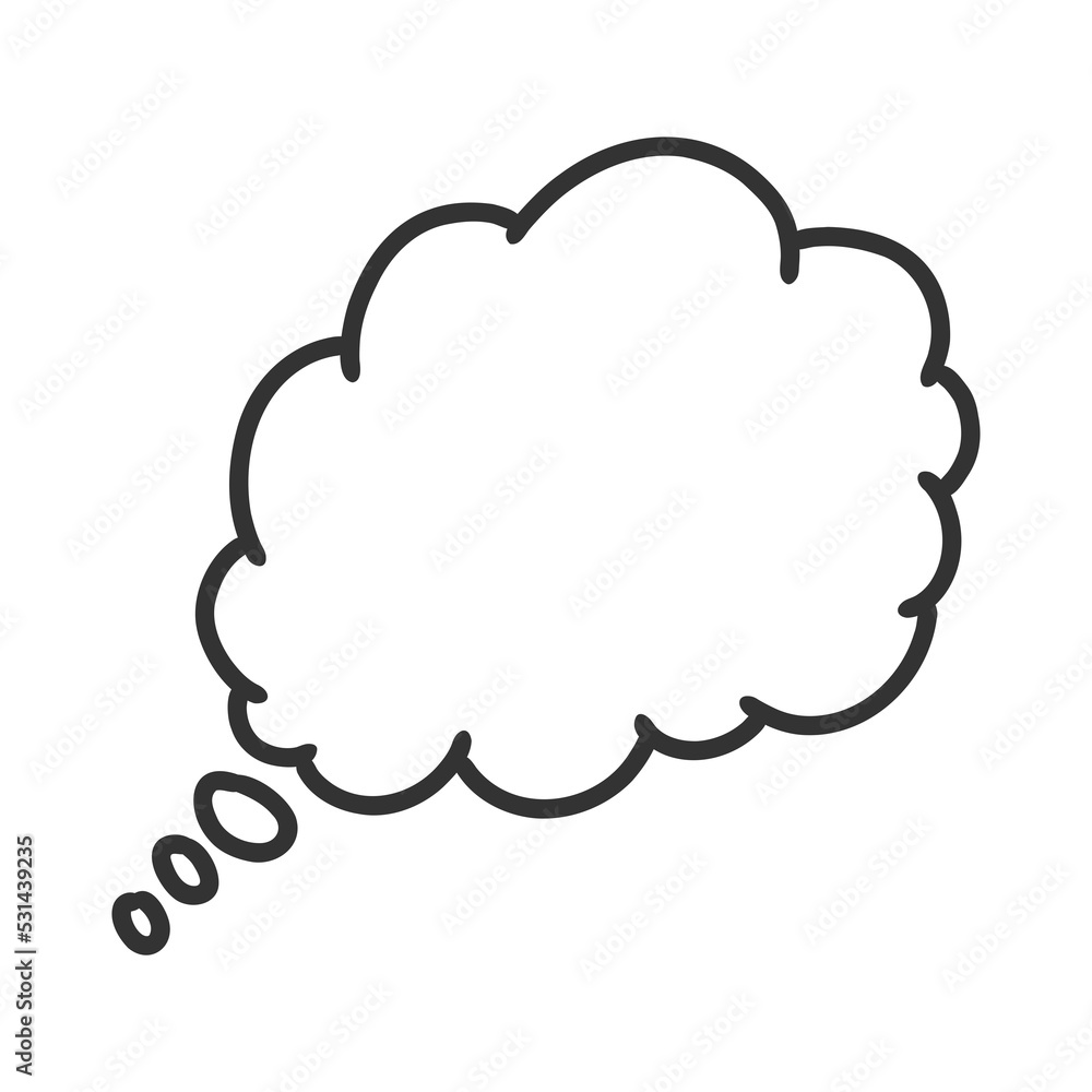 Chat Speech Bubble icon, hand drawn