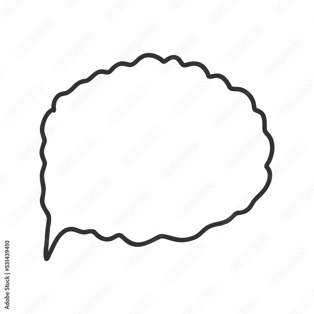 Chat Speech Bubble with cloud shave line art Chat Speech Bubble with cloud shave line art