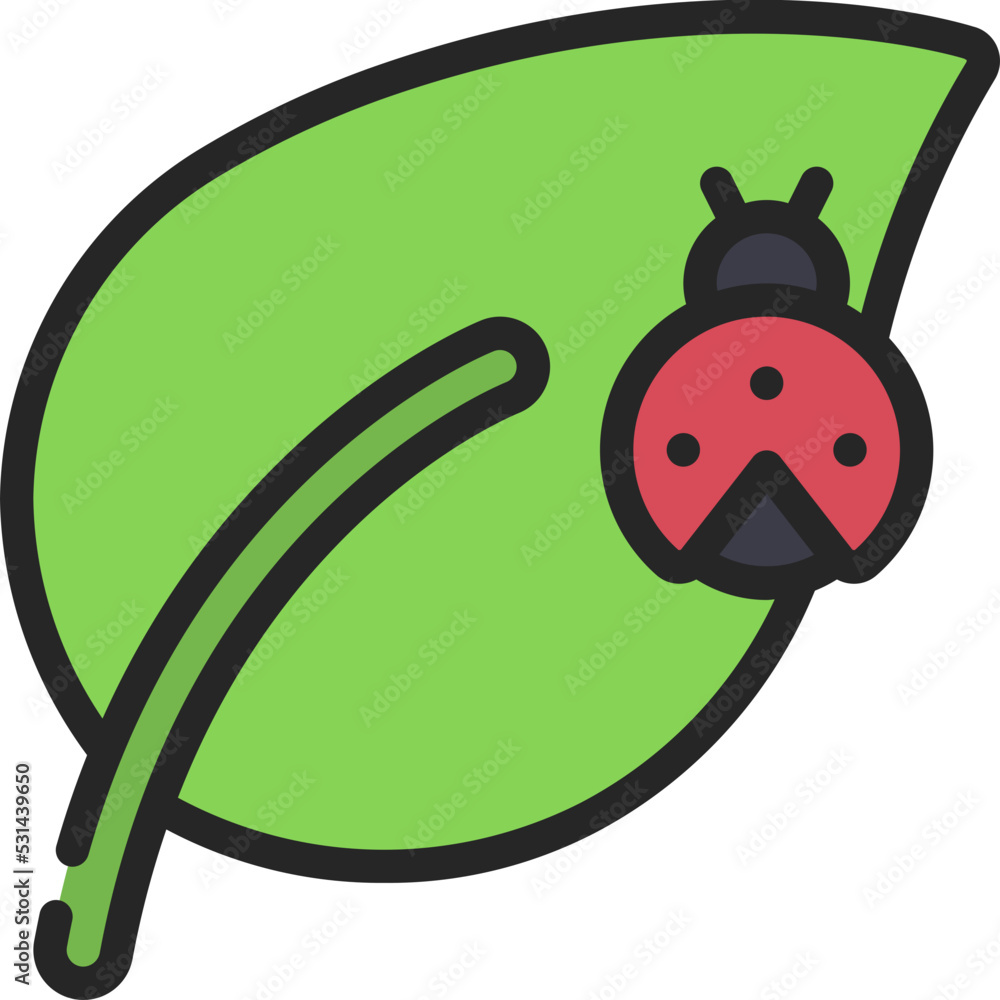 Obraz premium Bug On Leaf Icon