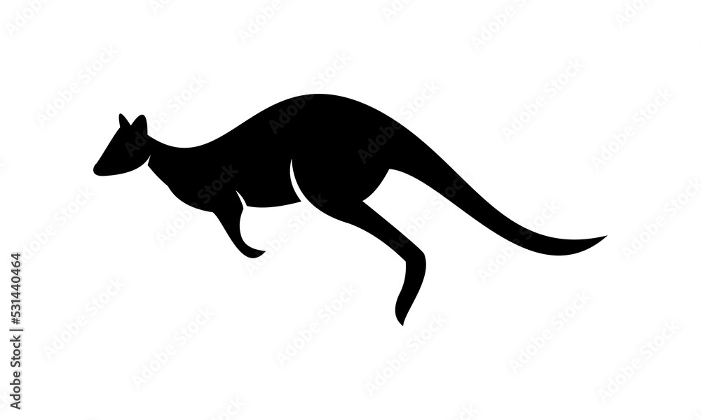 Obraz premium silhouette kangaroo vector logo