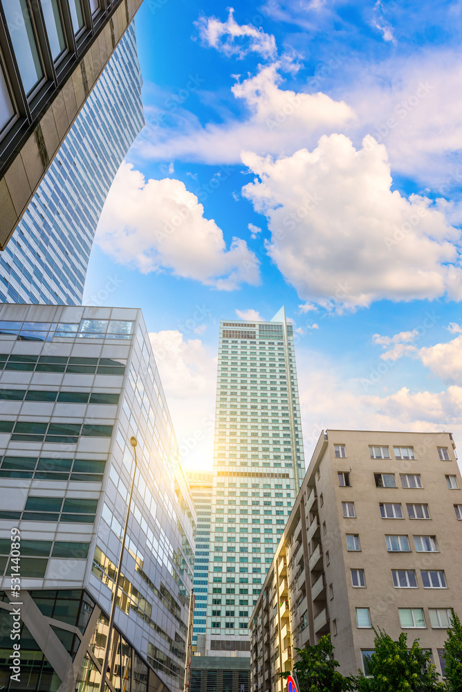 Fototapeta premium Skyscrapers and house