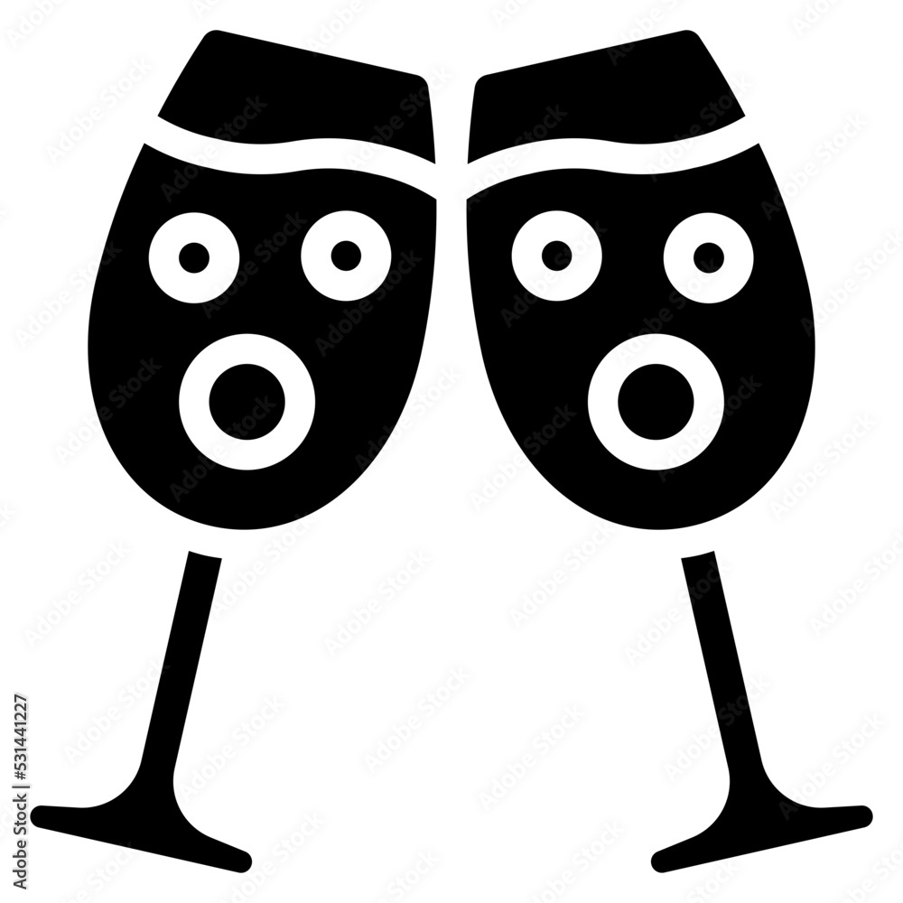 Obraz premium Champagne Cheers Icon