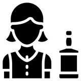 Female Bartender Icon