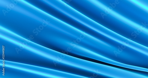3D render of blue cloth as a background, blue fabric cloth