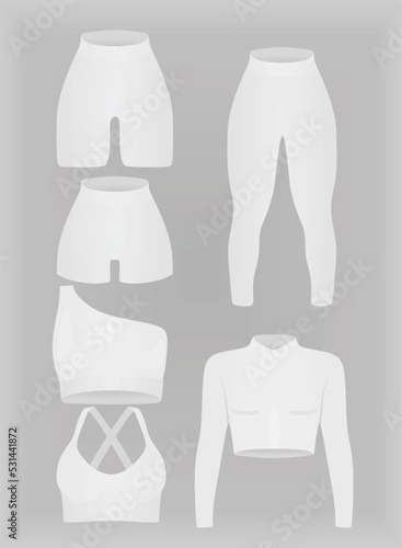 Female fitness clothing set. vector
