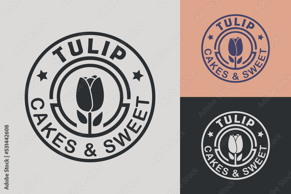 tulip flower rose logo cakes and sweets logo floral tulip flower rose logo cakes and sweets logo floral
