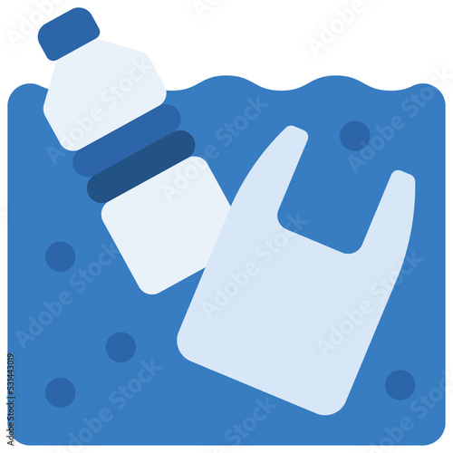 Trash In Ocean Icon