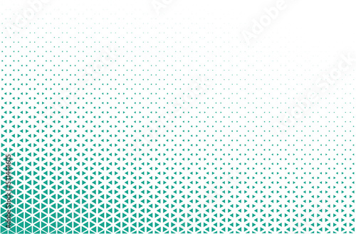 Geometric pattern of color triangles on a white background.