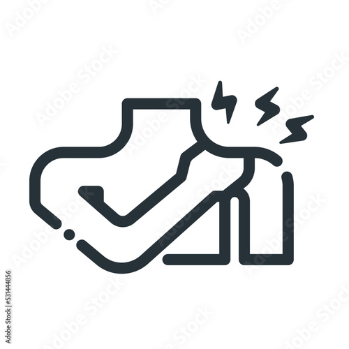 injury outline icon on white background