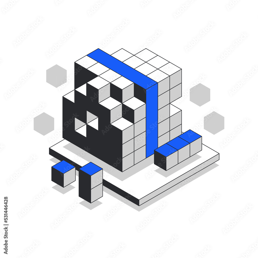 Fototapeta premium Data structure isometric modern illustration