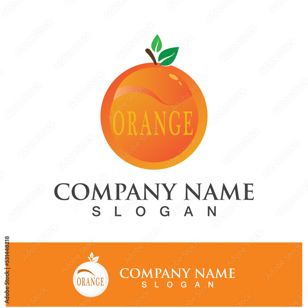 Orange logo and symbol vector icon