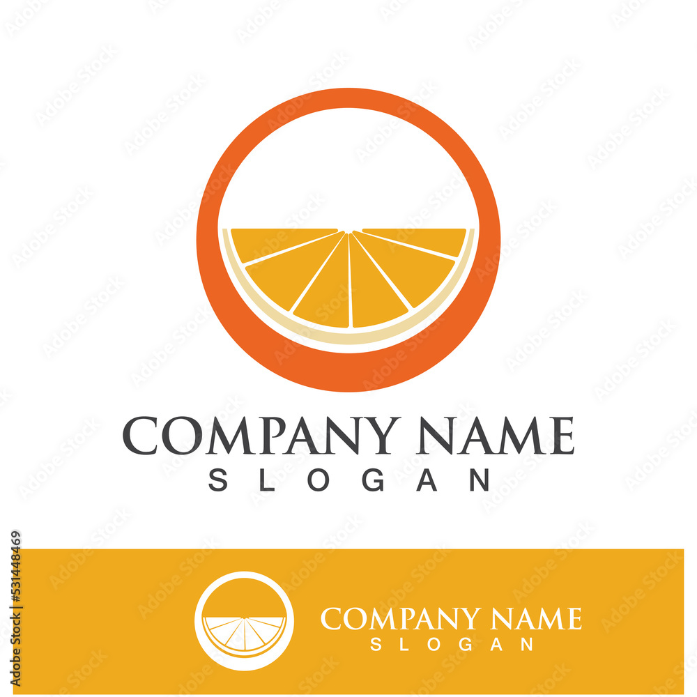 Orange logo and symbol vector icon